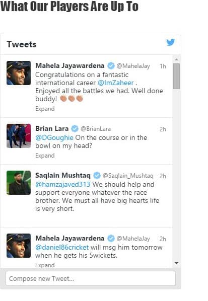 Twitter Wall of Cricket All Stars 2015 - Sachin Blasters V/s Warne Warriors - ClapCreative