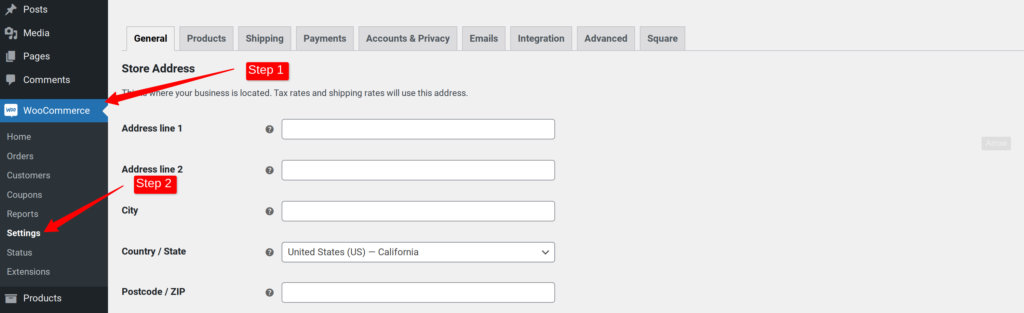 WooCommerce Settings