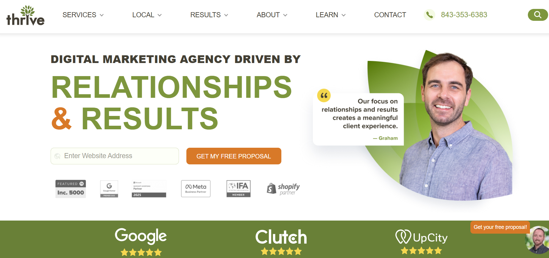 thriveagency.com website screenshot