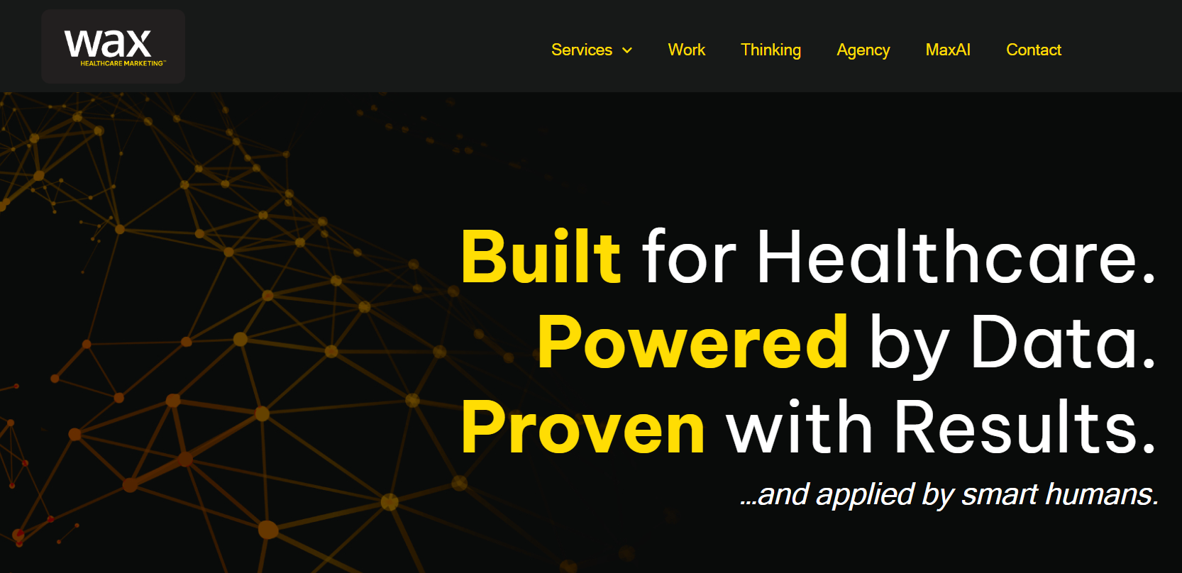 wax healthcare marketing website screenshot