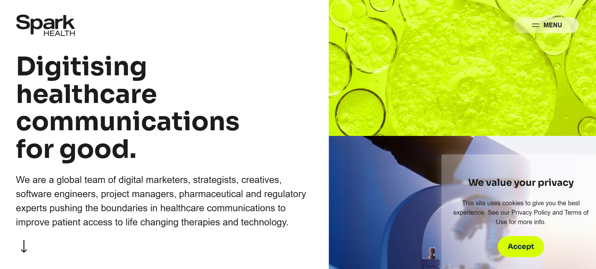 spark-health.com website screenshot