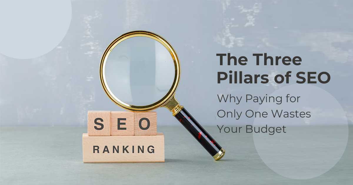 The Three Pillars of SEO: Don't Waste Your Budget blog banner