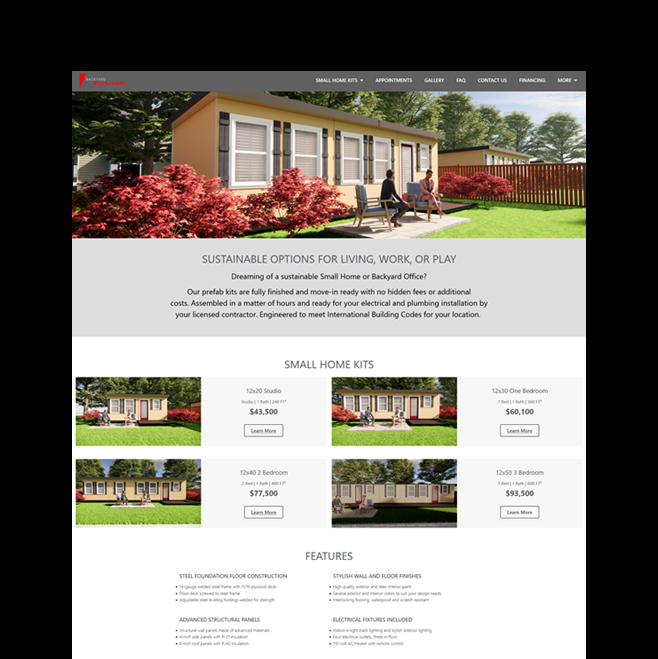 backyad-workroom Website Maintenance, SEO and PPC Management for Tiny Home Builder