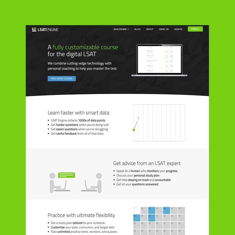 last-engine :Front-End Development for Test Prep Startup